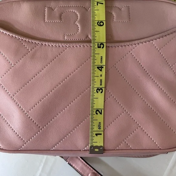 Tory Burch Pink and Gold Quilted Crossbody Bag - Picture 8 of 8